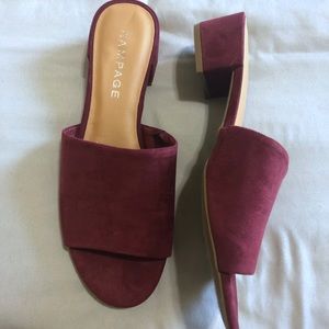 Rampage Maroon Sayda Mule Slide Sandals